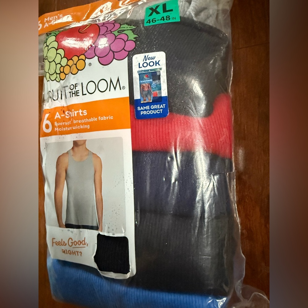 FRUIT OF THE LOOM 6 A-SHIRTS MENS SIZE XL~NEW - Picture 3 of 5